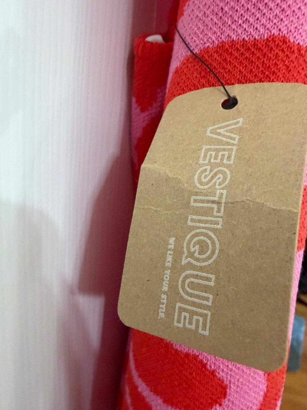 vestique Pink and Red Patterned Midi Dress - Picture 2 of 4